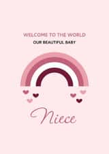 Cute New Baby Niece Card From Us | Welcome To The World Baby Girl created by Digital Waves