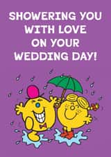 Cute Wedding Card - Showering You With Love - Mr. Men created by Mr. Men