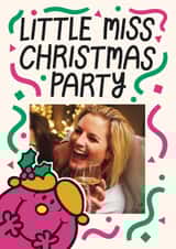 Personalised Christmas Photo Card created by Mr. Men - Funny Christmas Card - Little Miss Christmas Party