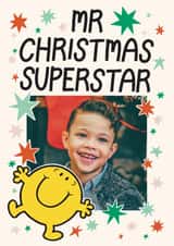 Personalised Christmas Photo Card created by Mr. Men - Cute Christmas Card - Mr. Men - Christmas Superstar