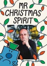 Personalised Christmas Photo Card created by Mr. Men - Funny Christmas Card - Mr Men - Mr Christmas Spirit