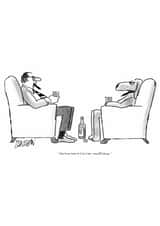 Funny Birthday Card - Whisky Drinking created by Punch Limited