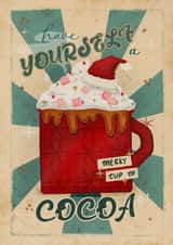 Retro Style Christmas Card - Have Yourself A Merry Cup Of Cocoa created by Donna Moran Designs