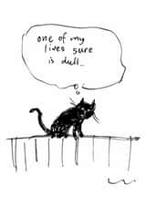 Funny Birthday Card - Bored Cat created by Punch Limited