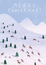 Classic Christmas Card - Reindeer In The Snow created by Catherine Pape