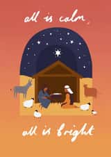 Clasisc Christmas Card - Calm And Bright - Nativity created by Catherine Pape