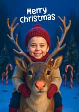 Cute Christmas Card - Rudolph Ride created by Woody's Design