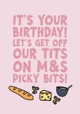 Funny birthday card for friend or sister! Celebrate with posh grub! created by Forever Blessed