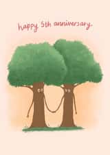 Cute 5th Anniversary Card - Tree created by Fliss Muir