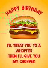 Funny Birthday Card - Whopper created by Poppy & Mabel