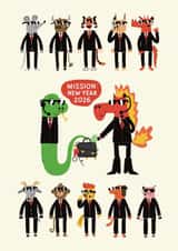 Funny Zodiac Team Card – Mission: New Year 2026 created by Frau Vogel (JL)