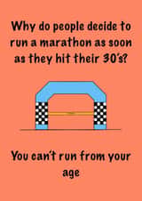 Funny marathon birthday card created by C.W ILLUSTRATIONS 