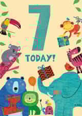 Cute 7th Birthday Card - Animals created by Rocket68