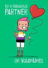 Cute Valentine’s Day Card - For Partner - Non-Binary created by Running with Scissors