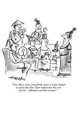 Funny New Year Card - New Year’s Evil Spirits - Recession & Inflation created by Punch Limited