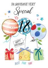 Traditional 18th Birthday Card - For Him - Balloons created by Katie Phythian Design