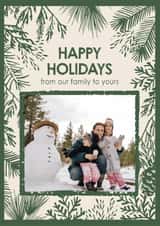 Personalised Christmas Photo Card created by Heartell Press - Classic Christmas Card - Happy Holidays - Nature Foliage