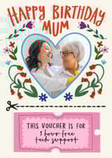 Personalised Birthday Photo Card created by AbiGoLucky - Funny Birthday Card - For Mum - Tech Voucher
