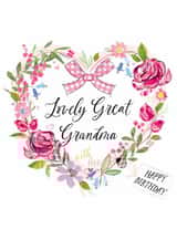 Traditional Birthday Card - Great Grandma - Floral Heart created by Katie Phythian Design