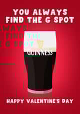 Cheeky Valentine’s Day Card - You Always Find the G Spot - Guinness created by Pink Peach Cards