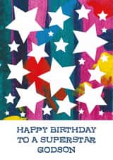 Classic Birthday Card - For Godson - Stars created by size3art