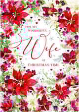 Traditional Christmas Card - Floral Poinsettias - For Wife created by Nigel Quiney