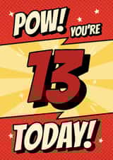 Classic 13th Birthday Card - Comic - Pow! created by @Cupsie's Creations