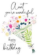 Traditional Birthday Card - For Aunt - Floral Bouquet created by Katie Phythian Design