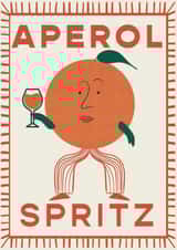 Arty Birthday Card - Aperol Spritz - Orange created by Little Egret Design