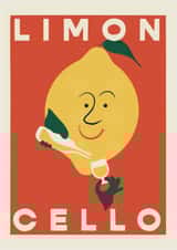 Arty Birthday Card - Limoncello - Lemon created by Little Egret Design