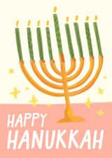 Happy Hanukkah Card - Bright Pretty - Menorah created by URGHH Card Co.
