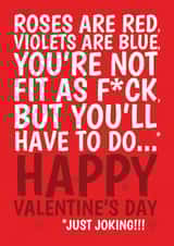 Cheeky Valentine's Day Card - Not Fit - You'll Have To Do created by @Cupsie's Creations