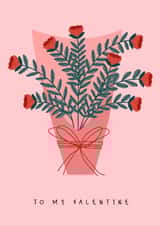 Classic Valentine's Day Card - Bunch Of Flowers - Modern created by Sad Girl Illustration
