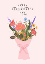 Classic Valentine's Day Card - Flowers - For Her created by Sad Girl Illustration