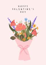 Classic Valentine's Day Card - Flowers - For Her created by Sad Girl Illustration