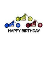 Fun Happy Birthday Card - Motorcycles - Bikes created by Little Takeover