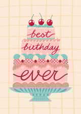 Classic Birthday Card - For Her - Cherry Cake created by Jessie Maeve Studio