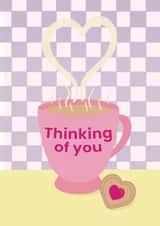 Sympathy Card - Thinking Of You - Tea And Biscuits - Playful Pastels Range created by @Cupsie's Creations