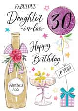 Traditional 30th Birthday Card - For Daughter-In-Law - Fabulous Fizz created by Katie Phythian Design