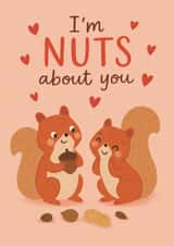 Cute Anniversary / Valentines Card - Squirrel Pun - I’m Nuts About You created by Sydney Jo Designs