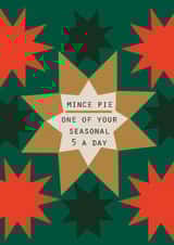 Funny Christmas Card – Mince Pie: One of Your Seasonal Five a Day - Relatable created by Lola Design
