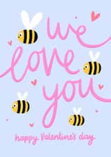 Cute Valentines Card - We Love You - Bees created by Macie Dot Doodles