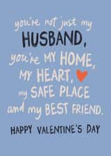Heartfelt Valentine's Day Card - For Husband - Safe Place created by Sweetlove Press
