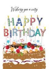 Traditional Birthday Card - For Him - Cake created by Katie Phythian Design