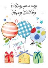 Traditional Birthday Card - For Him - Balloons created by Katie Phythian Design