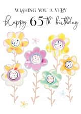 Traditional 65th Birthday Card - For Her - Flowers created by Katie Phythian Design