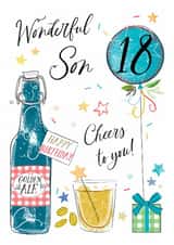 Traditional 18th Birthday Card - For Son - Beer created by Katie Phythian Design