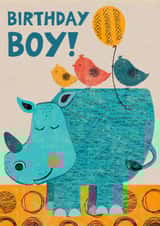 Cute Birthday Card - Rhino - Birthday Boy created by Rocket68