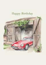 Classic Birthday Card - Red Jaguar created by Crumble and Core