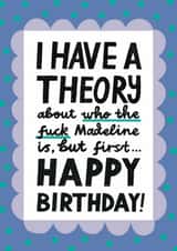 Funny Birthday Card - West End Girl - Lily Allen - Madeline created by Alice Mole Illustration